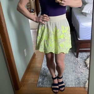 Embroidered Anthro skirt sz 2